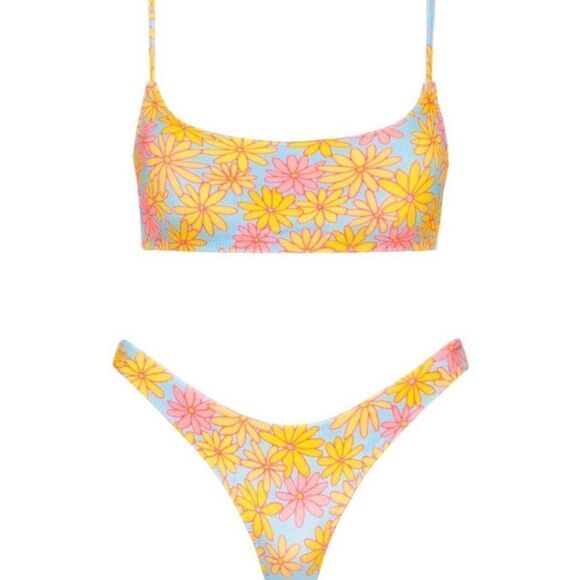 TRIANGL MICA NORMAL SKY FLORAL SET NO BAG NWT VELVET - Picture 2 of 5